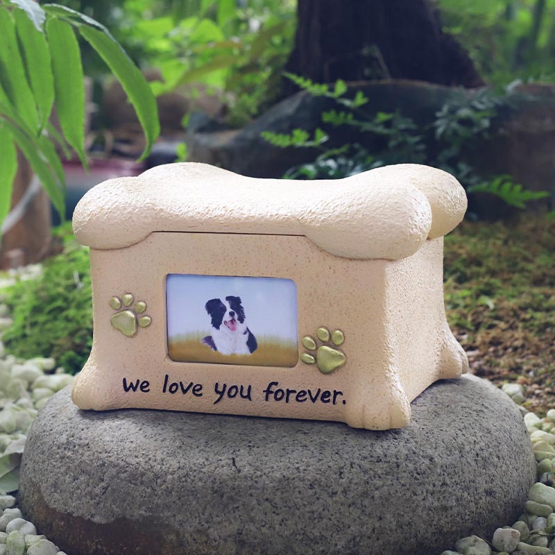 Resin Pet Memorial Urn Dengan Bingkai Gambar